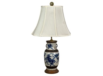 VINTAGE JAPANESE PORCELAIN VASE FITTED as LAMP