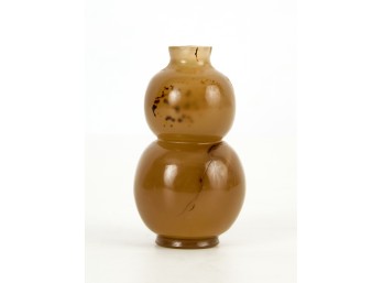CHINESE CARVED HARDSTONE DOUBLE GOURD SNUFF BOTTLE