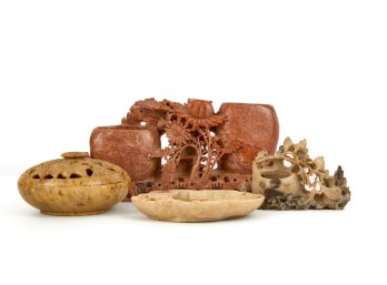 GROUP of CARVED CHINESE SOAPSTONE