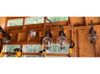 (4) LANTERN FORM OUTDOOR SCONCES