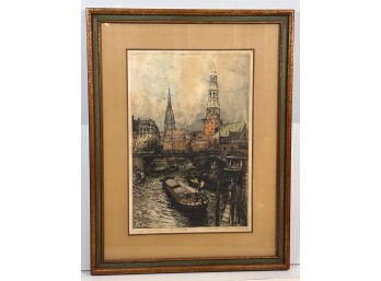 LUIGI KASIMIR (1881-1962) 'ZOLL CANAL HAMBURG'