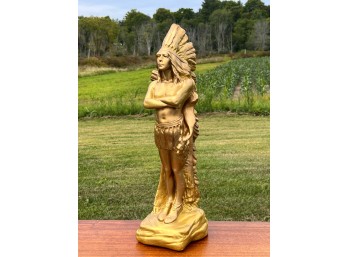 VINTAGE CERAMIC NATIVE AMERICAN STATUETTE