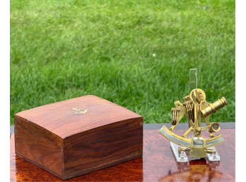 STANLEY OF LONDON BRASS SEXTANT w CASE