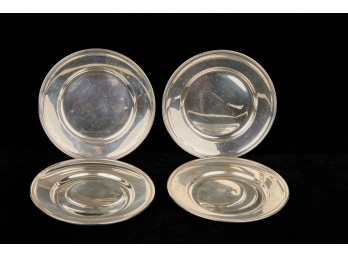 SET (4) STERLING SILVER BREAD PLATES