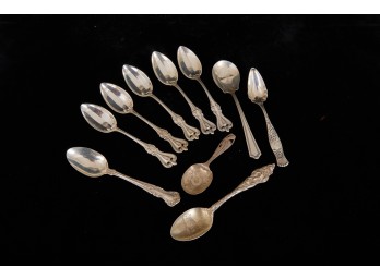 GROUPING of STERLING SILVER TEASPOONS etc