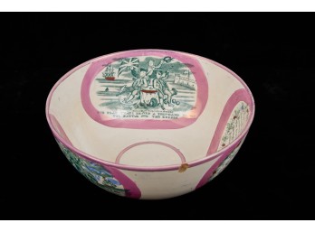 THE SAILOR'S FAREWELL LUSTERWARE BOWL c1840