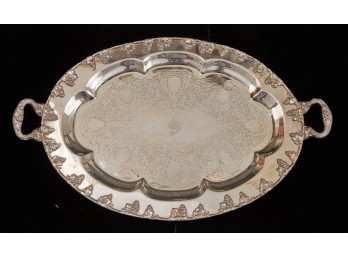 LEHMAN BROTHERS SILVER OVER COPPER SERVING TRAY