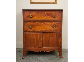 FEDERAL MAHOGANY COMMODE with FRENCH FEET