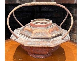 CHINESE CARVED WOODEN RICE BOX