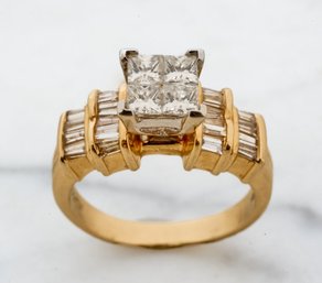 14k GOLD And DIAMOND ENGAGEMENT RING