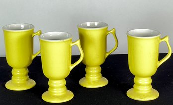 SET (4) MID CENTURY CARBONE FOOTED MUGS