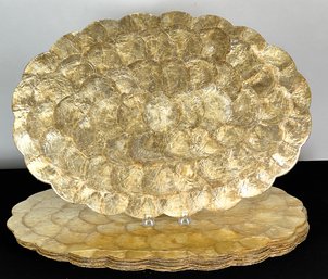 SET (8) MID CENTURY SHELLCRAFT PLACE SETTINGS