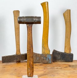 SPECIALTY BLACKSMITHING HAMMER & (3) HAND TOOLS