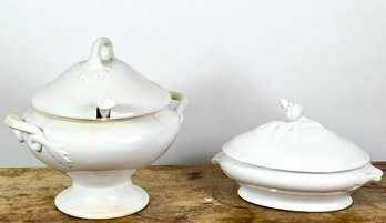 (2) IRONSTONE SOUP TUREENS