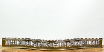 (19th C) SERPENTINE BRASS FIREPLACE BUMPER