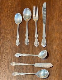 ROGERS & BROS (4) PIECE SERVICE FOR (12) REINFORCED SILVER FLATWARE SET