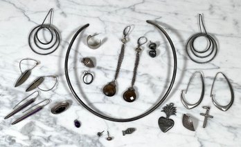 LOT Of STERLING SILVER TESTED JEWELRY