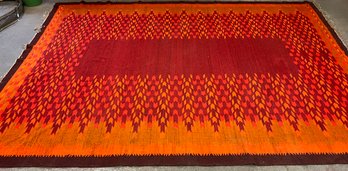 MID CENTURY FLAT WOVEN ROOM SIZE CARPET