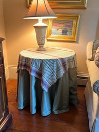 ROUND END TABLE With DESIGNERS DOUBLE CLOTH