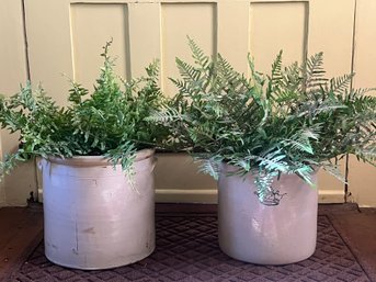 (2) And (3) GALLON STONEWARE CROCKS