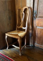 MAHOGANY SIDE CHAIR With RUSH SEAT