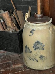 (5) GALLON STONEWARE BUTTER CHURN