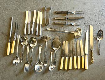 GROUPING OF SILVER PLATED SERVING PIECES Etc