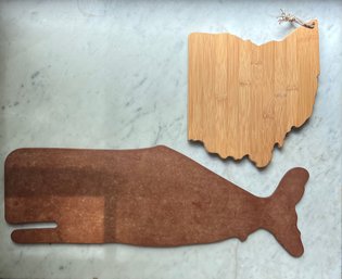 (2) OHIO And WHALE-FORM CUTTING BOARDS