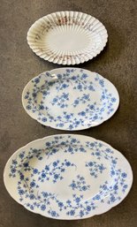 (2) F & M PORCELAIN PLATTERS & (1) LIMOGES