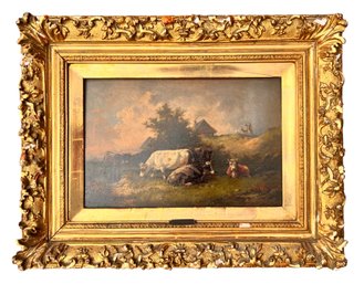 (19th C) EUROPEAN SCHOOL / COWS GRAZING