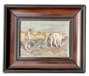 EUROPEAN SCHOOL (19th C) / PLOWING The FIELD