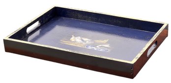 WOODEN TRAY HAND PAINTED With RABBITS