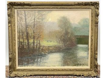 (20th C) SIGNED 'GRAZING' OIL ON CANVAS