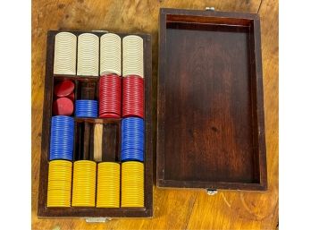 VINTAGE CASED POKER CHIPS