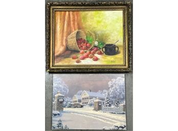 (2) SIGNED (20th C) OIL ON CANVAS WORK