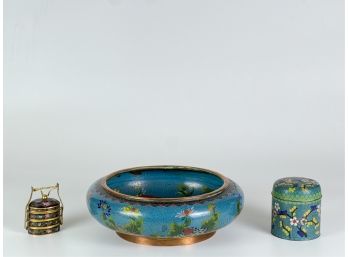 (3) PIECES OF VINTAGE CLOISONNE