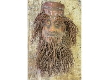 CHINESE CARVED BAMBOO ROOT MASK