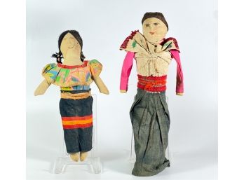 (2) VINTAGE HANDMADE PERUVIAN RAGDOLLS