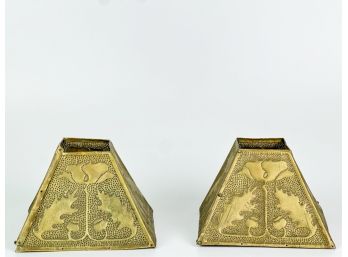 PAIR NEWCOMB ARTS & CRAFTS CANDLE SHADES