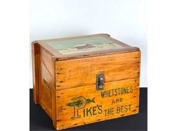 PIKE'S WHETSTONES CRATE w HAND PAINTED SCENE