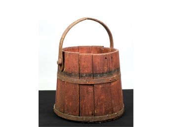 PRIMITIVE IRON BOUND FIRKIN IN RED PAINT