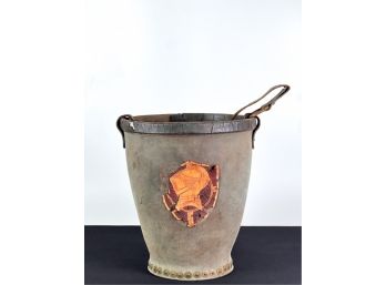 ENGLISH LEATHER FIRE BUCKET w KNIGHT