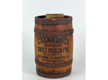 (19th C) CALKADOTA SWEET PICKLED FIGS DISPLAY CASK