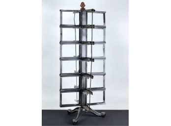 ROTATING COUNTERTOP CARD DISPLAY ON CAST IRON BASE