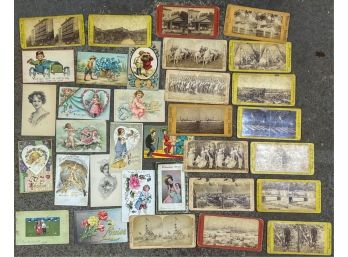 GROUPING MISC STEREOVIEWS & EARLY VALENTINES