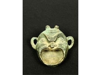 PATINATED BRONZE DEVIL'S FACE ASHTRAY