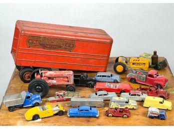 MISC GROUPING VINTAGE DIECAST & TIN LITHO TOYS