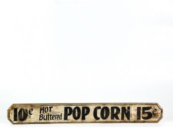 'HOT BUTTERED POPCORN' PAINTED SIGN