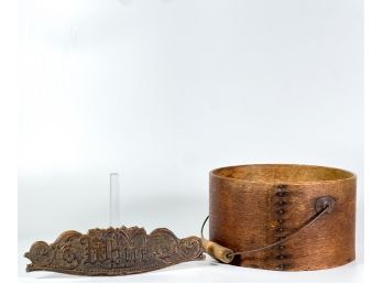 LAPPED SEAM PANTRY BOX & CARVED FRAGMENT