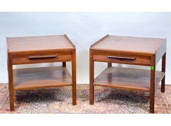 PR MID CENTURY MODERN DUNBAR (2) TIERED END TABLES